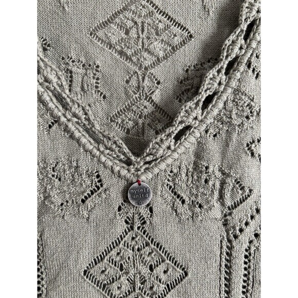 Anthropologie Odd Molly Medium Crochet Lace Lined Dress Green‎ Boho Grunge - Picture 2 of 6